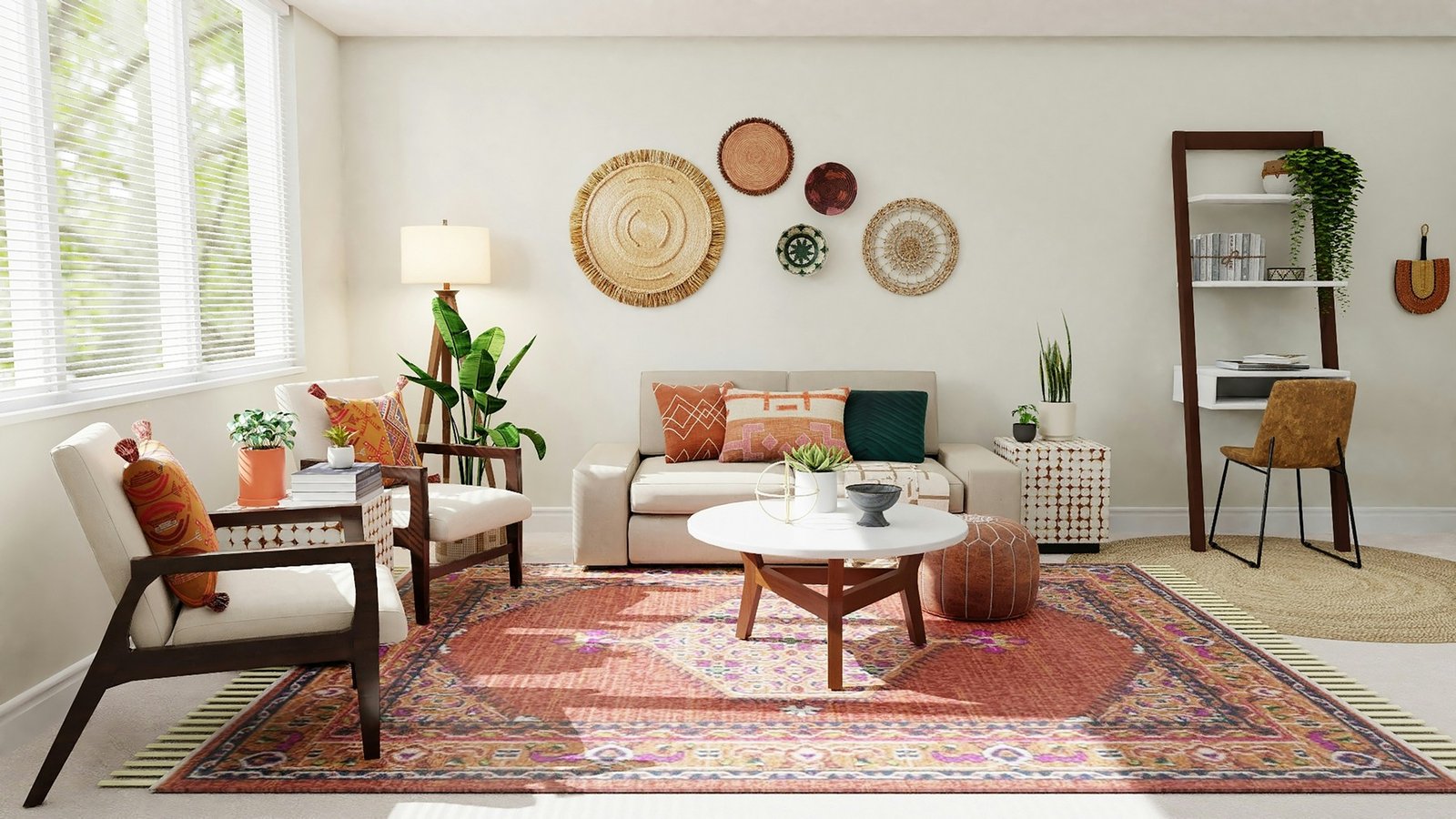 Teppich im Wohnzimmer mit Möbelspuren